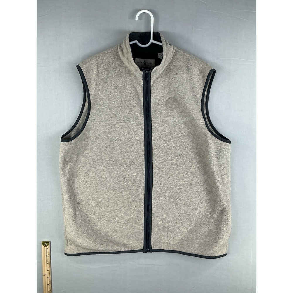 River Trader Men's XL Fleece Vest Full Zip Outdoor Casual Gray